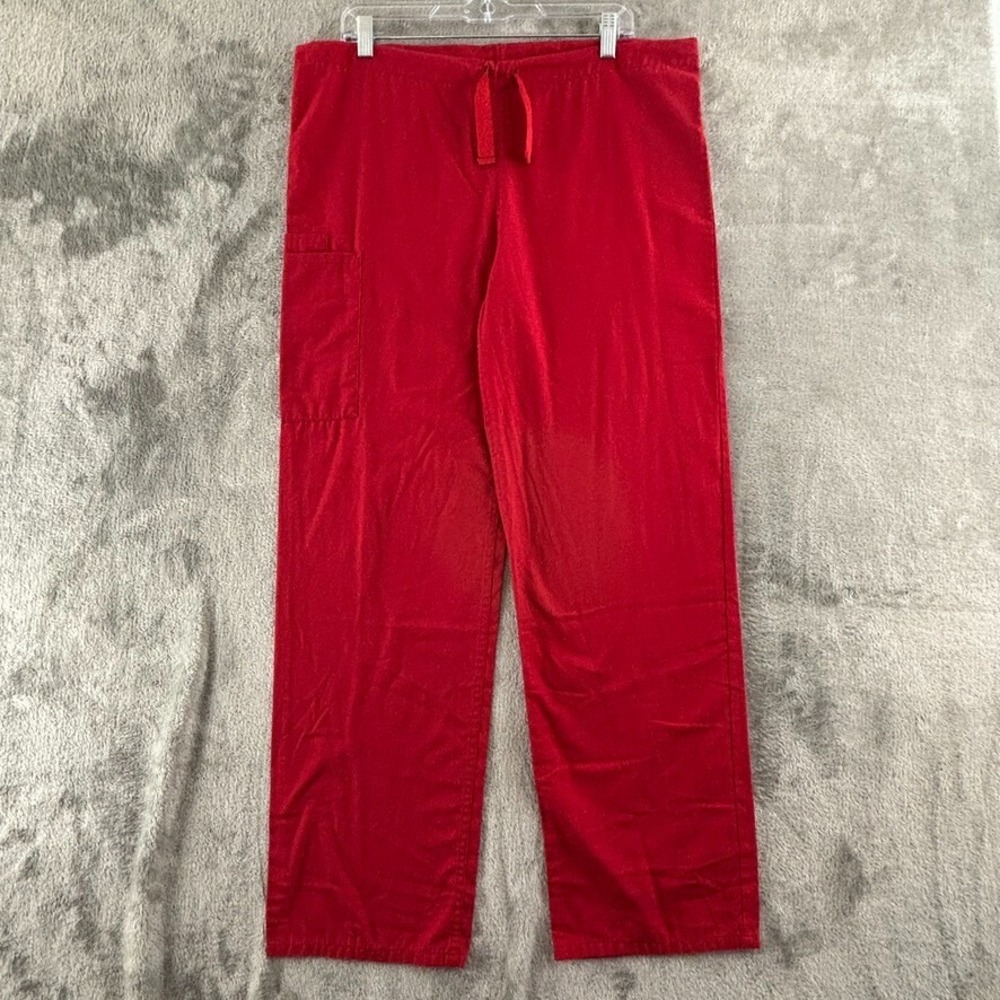 Cherokee 4100 Cargo Drawstring Scrub Pants S Unisex Red‎ 30" Inseam